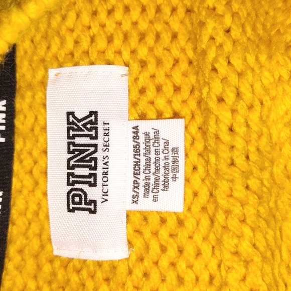 Victoria's secret Pink boyfriend sweater yellow size extra small - Picture 5 of 7